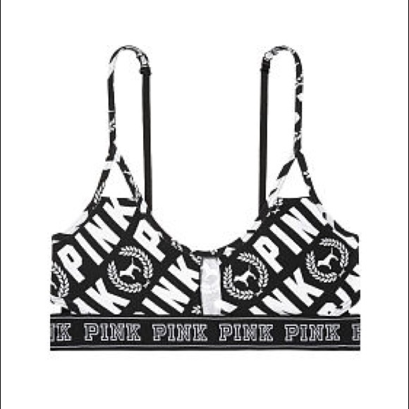 PINK Victoria's Secret Other - Victoria’s Secret Pink Black Laurel Cotton Bra